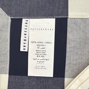 Pottery Barn Navy and White Cotton Tablecloth